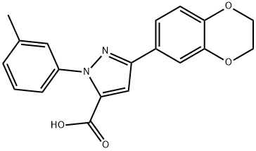 3-(2,3-DIHYDROBENZO[B][1,4]DIOXIN-7-YL)-1-M-TOLYL-1H-PYRAZOLE-5-CARBOXYLIC ACID Structure
