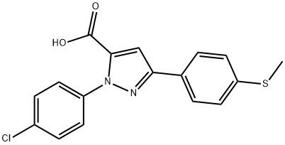 2-(4-CHLORO-PHENYL)-5-(4-METHYLSULFANYL-PHENYL)-2H-PYRAZOLE-3-CARBOXYLIC ACID|1-(4-氯苯基)-3-(4-(甲硫基)苯基)-1H-吡唑-5-羧酸