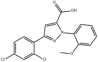 3-(2,4-DICHLOROPHENYL)-1-(2-METHOXYPHENYL)-1H-PYRAZOLE-5-CARBOXYLIC ACID Struktur