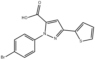 1-(4-BROMOPHENYL)-3-(THIOPHEN-2-YL)-1H-PYRAZOLE-5-CARBOXYLIC ACID Structure