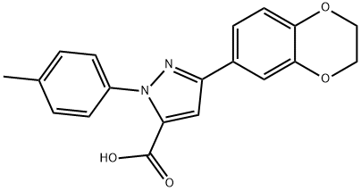 3-(2,3-DIHYDROBENZO[B][1,4]DIOXIN-7-YL)-1-P-TOLYL-1H-PYRAZOLE-5-CARBOXYLIC ACID Struktur