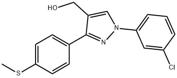 (1-(3-CHLOROPHENYL)-3-(4-(METHYLTHIO)PHENYL)-1H-PYRAZOL-4-YL)METHANOL Structure