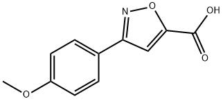 3-(4-メトキシフェニル)-5-イソオキサゾールカルボン酸 化学構造式