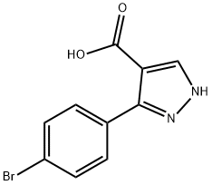 3-(4-ブロモフェニル)-1H-ピラゾール-4-カルボン酸 化学構造式