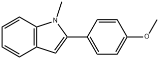 1-メチル-2-(4-メトキシフェニル)-1H-インドール 化学構造式