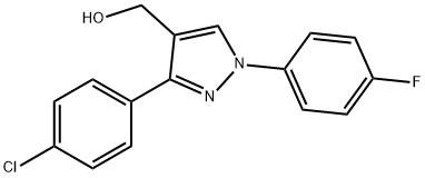 (3-(4-CHLOROPHENYL)-1-(4-FLUOROPHENYL)-1H-PYRAZOL-4-YL)METHANOL,618441-64-8,结构式