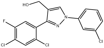 (3-(2,4-DICHLORO-5-FLUOROPHENYL)-1-(3-CHLOROPHENYL)-1H-PYRAZOL-4-YL)METHANOL,618441-75-1,结构式