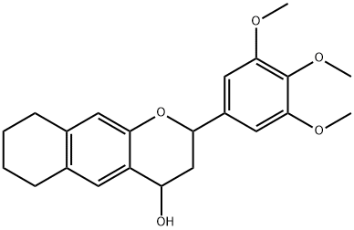 2H-NAPHTHO[2,3-B]PYRAN-4-OL, 3,4,6,7,8,9-HEXAHYDRO-2-(3,4,5-TRIMETHOXYPHENYL)- Structure