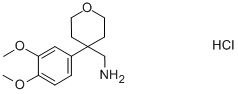 {[4-(3,4-ジメトキシフェニル)テトラヒドロ-2H-ピラン-4-イル]メチル}アミン塩酸塩 化学構造式