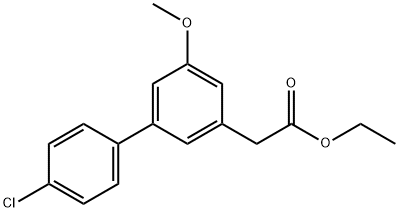 4'-クロロ-5-メトキシ-1,1'-ビフェニル-3-酢酸エチル 化学構造式