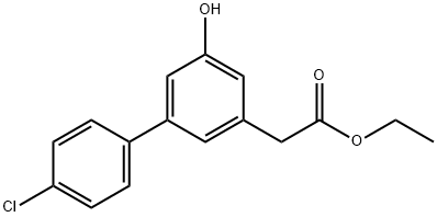 4'-Chloro-5-hydroxy-(1,1'-biphenyl)-3-acetic acid ethyl ester Struktur