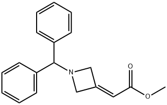 Acetic acid, 2-[1-(diphenylMethyl)-3-azetidinylidene]-, Methyl ester Structure