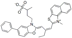 1-methyl-2-[2-[[5-phenyl-3-(3-sulphonatobutyl)-3H-benzoxazol-2-ylidene]methyl]-1-butenyl]naphtho[1,2-d]thiazolium Struktur