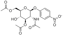 4-硝基苯基 2-(乙酰氨基)-2-脱氧-BETA-D-吡喃葡萄糖苷 3,6-二乙酸酯 结构式