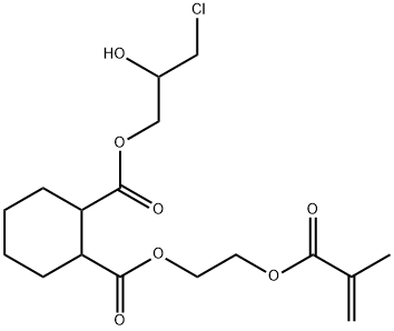 1,2-Cyclohexanedicarboxylic acid 1-(3-chloro-2-hydroxypropyl)2-[2-(methacryloyloxy)ethyl] ester Struktur