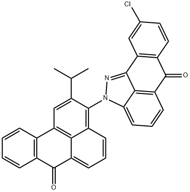 9-chloro-2-[2-isopropyl-7-oxo-7H-benz[de]-3-anthryl]anthra[1,9-cd]pyrazol-6(2H)-one Struktur