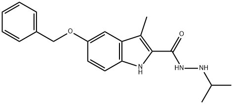 3-メチル-5-(ベンジルオキシ)-1H-インドール-2-カルボン酸2-イソプロピルヒドラジド 化学構造式