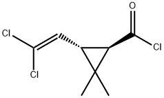 (1R)-3α-(2,2-ジクロロエテニル)-2,2-ジメチルシクロプロパン-1β-カルボン酸クロリド 化学構造式