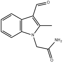 2 - (3 -甲酰- 2 -甲基- 1H -吲哚- 1 -基)乙酰胺 结构式