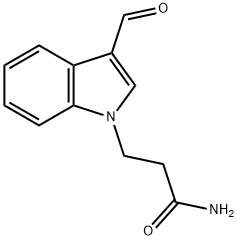 3-(3-ホルミル-インドール-1-イル)-プロピオンアミド 化学構造式