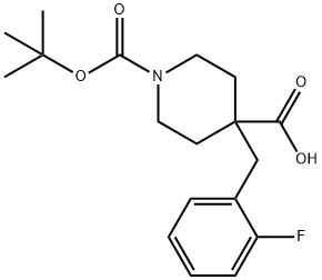 N-BOC-4-(2'-FLUORO) BENZYL-4-PIPERIDINE CARBOXYLIC ACID Structure