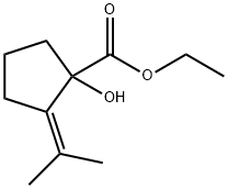 Cyclopentanecarboxylic acid, 1-hydroxy-2-(1-methylethylidene)-, ethyl ester (9CI) 结构式