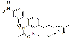 2-[[3-acetamido-4-(2-chloro-4-nitro-phenyl)diazenyl-phenyl]-(2-cyanoethyl)amino]ethyl acetate Struktur