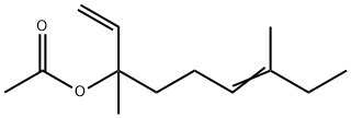 酢酸3,7-ジメチル-1,6-ノナジエン-3-イル 化学構造式