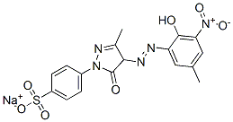 sodium p-[4,5-dihydro-4-[(2-hydroxy-5-methyl-3-nitrophenyl)azo]-3-methyl-5-oxo-1H-pyrazol-1-yl]benzenesulphonate Struktur