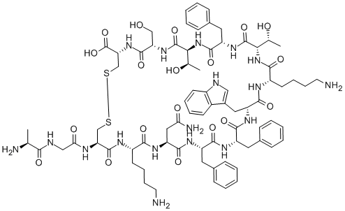 (D-TRP8,D-CYS14)-SOMATOSTATIN-14,61950-59-2,结构式