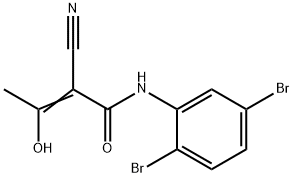 2-氰基-N-(2,5-二溴苯基)-3-羟基-2-丁烯酰胺 结构式