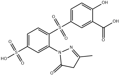 5-[[2-(4,5-ジヒドロ-3-メチル-5-オキソ-1H-ピラゾール-1-イル)-4-スルホフェニル]スルホニル]-2-ヒドロキシ安息香酸 化学構造式