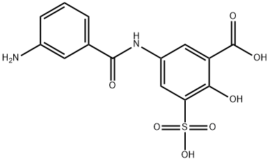 2-hydroxy-3-sulfo-5-(3-aminobenzamido)benzoic acid Structure