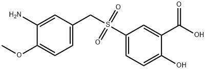 2-Hydroxy-5-(3-amino-4-methoxybenzylsulfonyl)benzoic acid Struktur