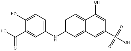 6-(3-carboxy-4-hydroxyanilino)-1-naphthol-3-sulfonic acid Structure