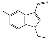 1-エチル-5-フルオロ-1H-インドール-3-カルブアルデヒド 化学構造式