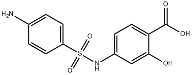 4-(p-アミノフェニルスルホニルアミノ)-2-ヒドロキシ安息香酸 化学構造式