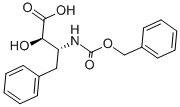 N-Cbz-(2R,3R)-3-amino-2-hydroxy-4-phenylbutyric acid 化学構造式