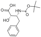 (2S,3R)-2-ヒドロキシ-3-(tert-ブトキシカルボニルアミノ)-4-フェニルブタン酸 化学構造式