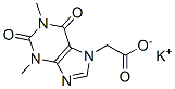 potassium 1,2,3,6-tetrahydro-1,3-dimethyl-2,6-dioxo-7H-purine-7-acetate 结构式