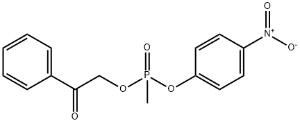 メチルホスホン酸4-ニトロフェニル2-オキソ-2-フェニルエチル 化学構造式