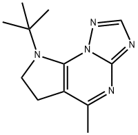 8-tert-ブチル-7,8-ジヒドロ-5-メチル-6H-ピロロ[3,2-e][1,2,4]トリアゾロ[1,5-a]ピリミジン 化学構造式