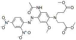 3,3'-[[5-アセチルアミノ-4-(2,4-ジニトロフェニルアゾ)-2-メトキシフェニル]イミノ]二プロピオン酸ジメチル 化学構造式