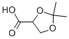2,2-二甲基-1,3-二氧戊环-4-甲酸, 62075-55-2, 结构式
