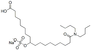 sodium hydrogen N,N-dibutyl-10-(sulphonatooxy)octadecanamidate Struktur