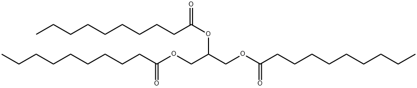 三癸酸甘油酯,621-71-6,结构式