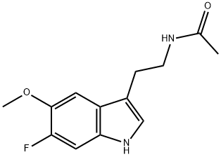 N-[2-(6-フルオロ-5-メトキシ-1H-インドール-3-イル)エチル]アセトアミド 化学構造式