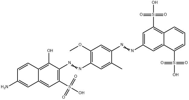 3-[2-Methyl-4-(1-hydroxy-3-sulfo-6-amino-2-naphtylazo)-5-methoxyphenylazo]-1,5-naphthalenedisulfonic acid Struktur