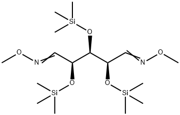 2-O,3-O,4-O-Tri(trimethylsilyl)-xylo-pentodialdose bis(O-methyl oxime) Struktur