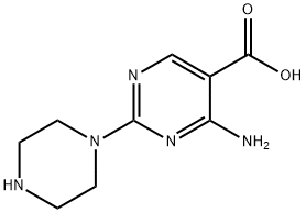 4-Amino-2-(1-piperazinyl)-5-pyrimidinecarboxylic acid|